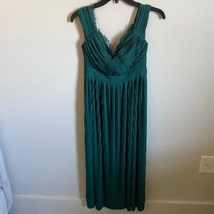 ASOS emerald green pleated gown (mid-length)